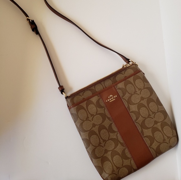 Coach signature Khaki/ Saddle crossbody bag - Picture 3 of 6